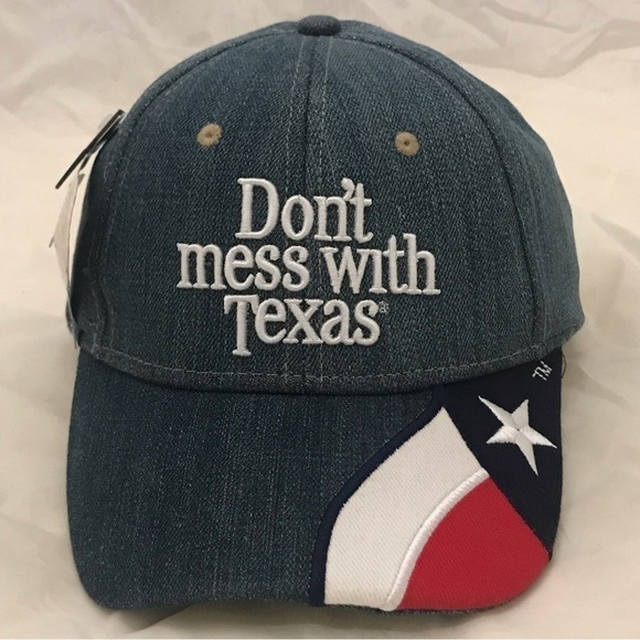 Don't Mess with Texas Cotton Red White Blue Adjustable Ball Cap NWT - Picture 2 of 13
